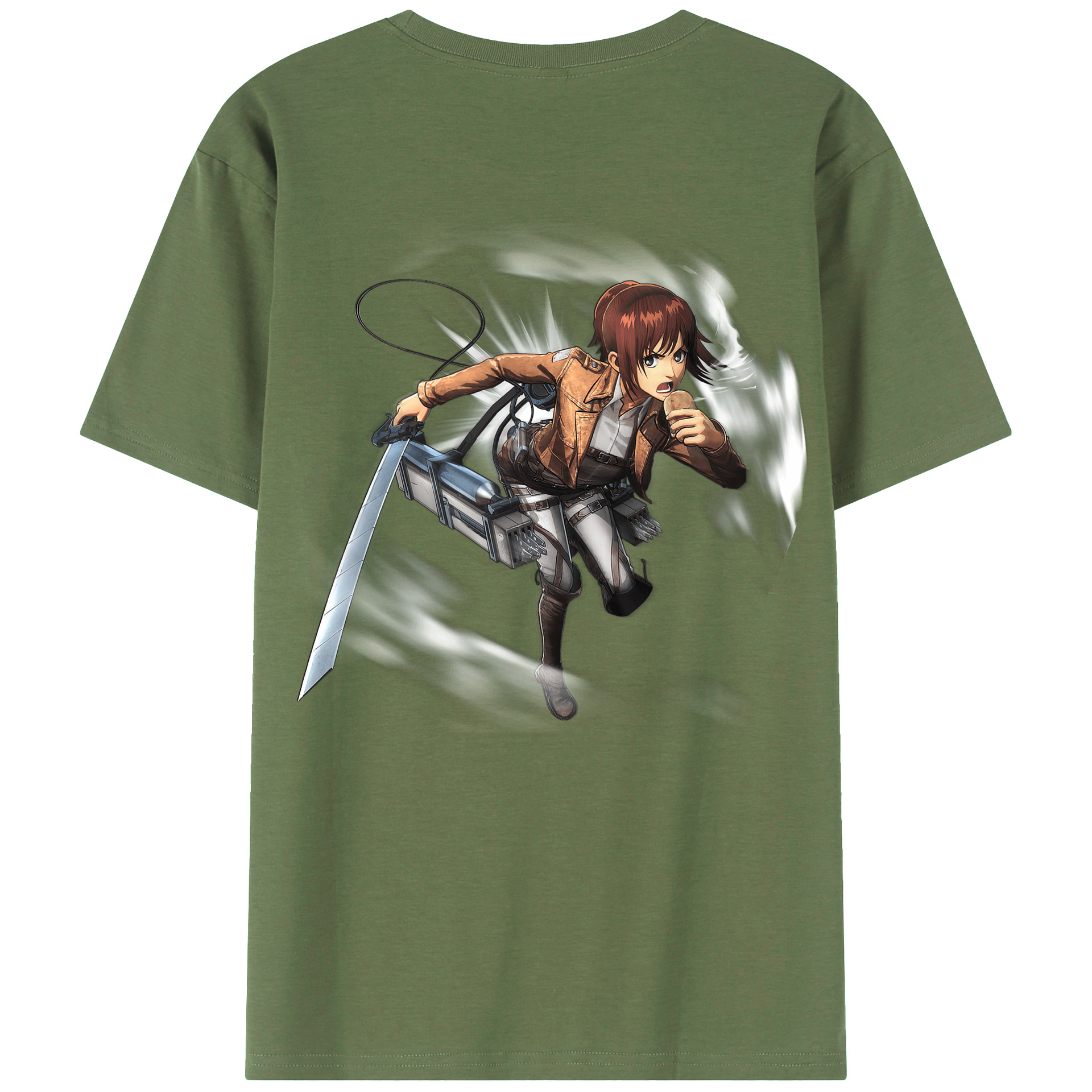 （画像用） 進撃の巨人 サシャ·ブラウス Attack on Titan Sasha Blaus 綿100％ メンズ半袖Tシャツ（バックプリント） 通気性